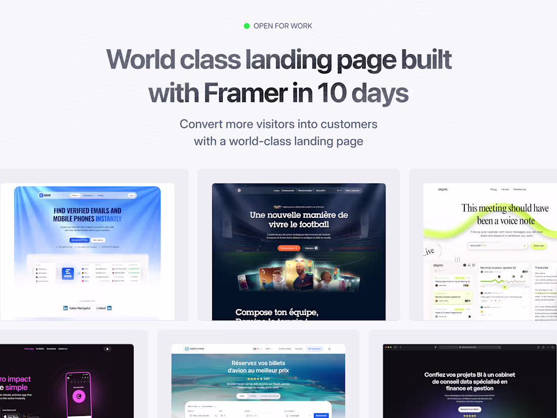 Cover image for High-converting Framer landing page for your business