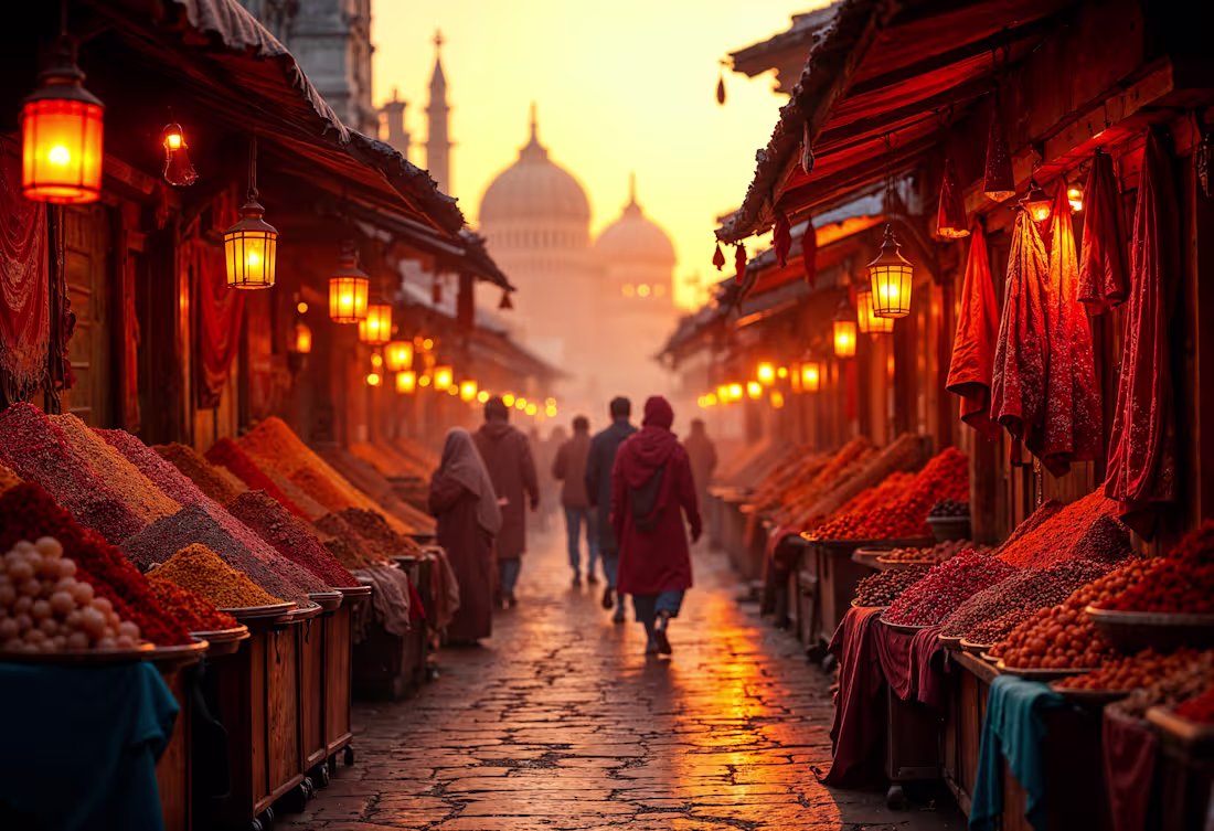 Cover image for An Indian Evening in Masala Market- AI