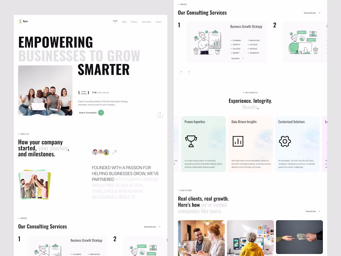 Cover image for Business Consulting Website Design The Apex Business Consult...