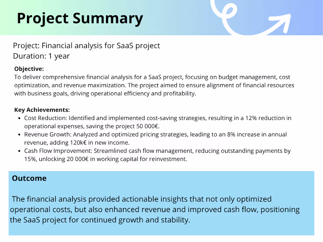 Cover image for Financial analysis for SaaS project