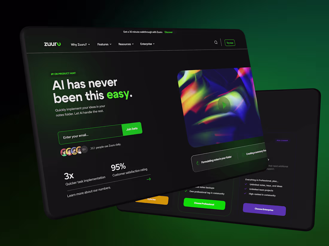 Cover image for ZUURU - Web Design for SaaS