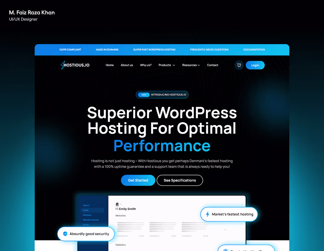 Cover image for Hostious.io Website Design | Secure & Hassle-Free! 🔒⚡