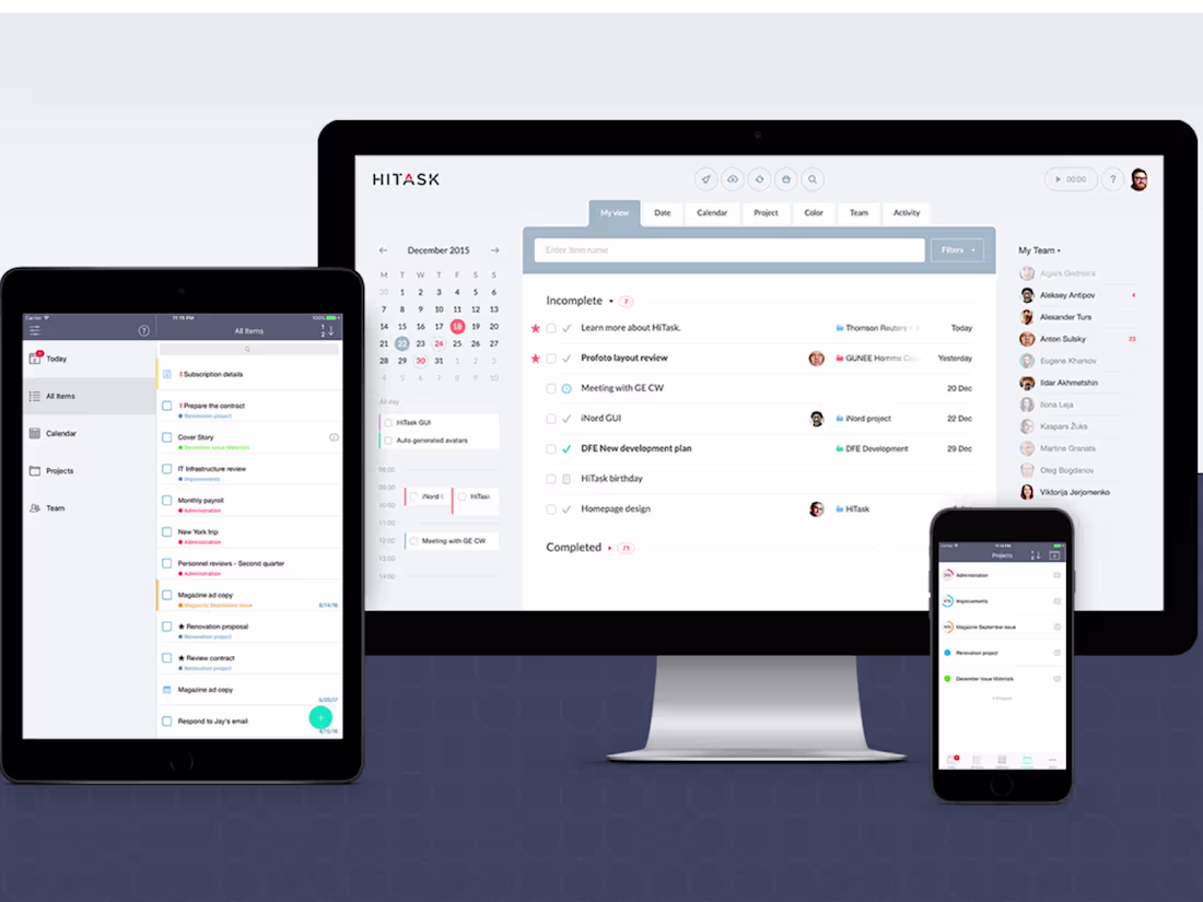 Cover image for Web & Mobile SaaS Product -  Hitask - Project & Task Management