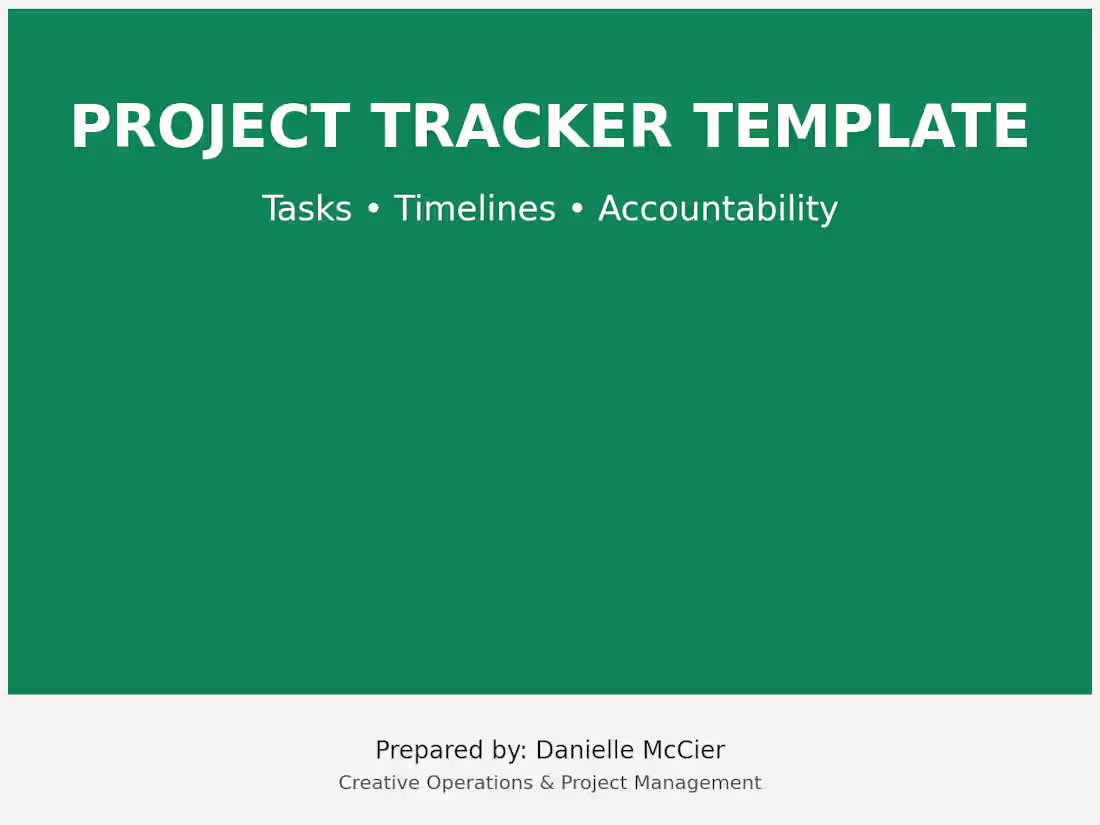 Cover image for Project Tracker Template