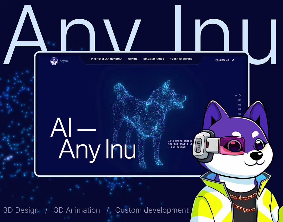 Cover image for Any Inu NFT - 3D Website Redesign