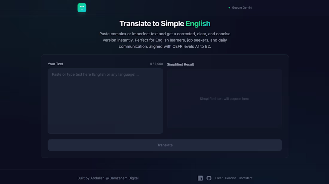 Cover image for English Simplifier is a web