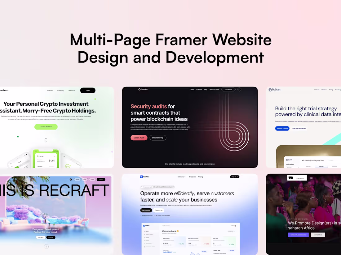Cover image for Framer Multi-Page Illustrated Design and Development 