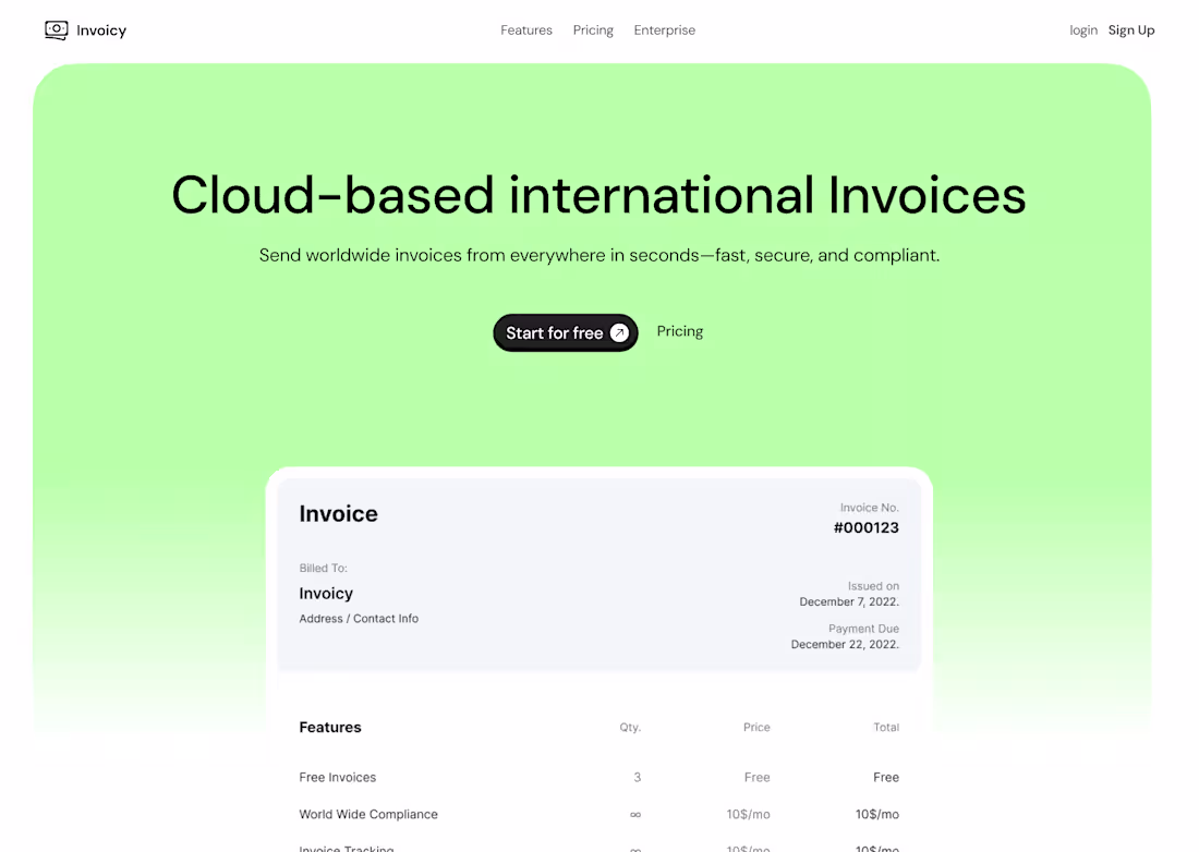 Cover image for Hero Section for Invoicy (Invoicing SaaS)