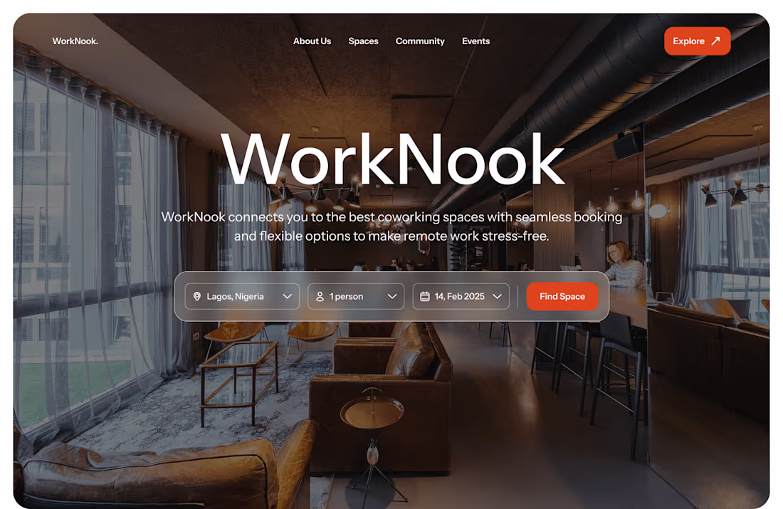 Cover image for WorkNook Landing Page Design