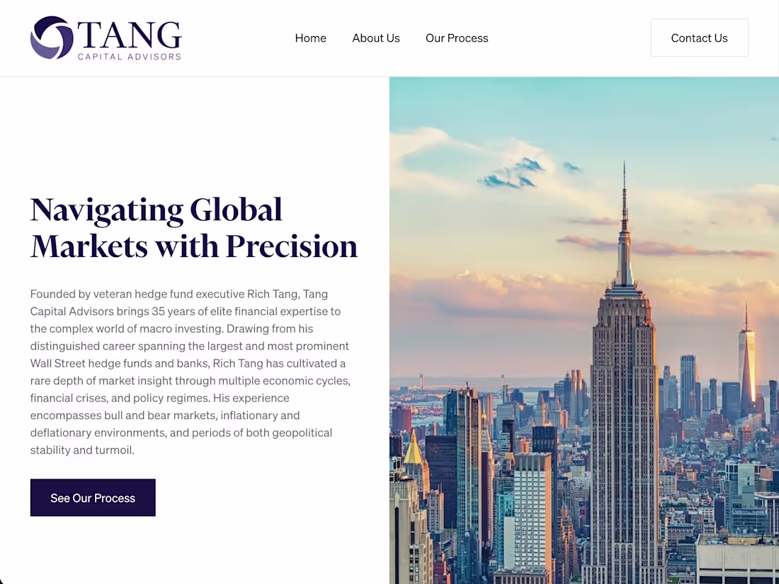 Cover image for Tang Capital Advisors Website Design