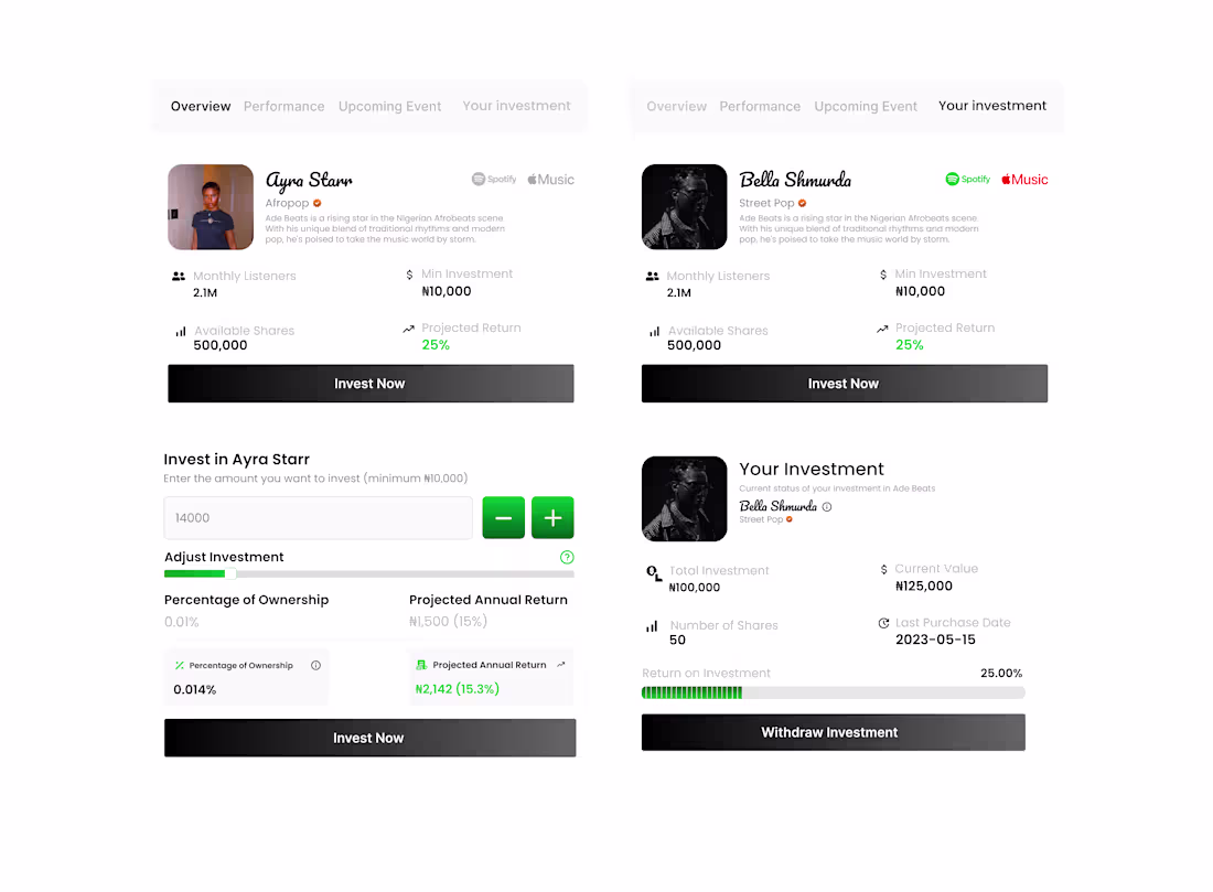 Cover image for Investment for artist