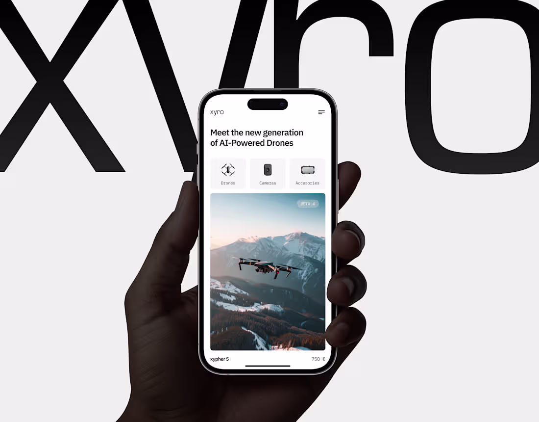 Cover image for XYRO AI-Powered Drones — UX/UI Design