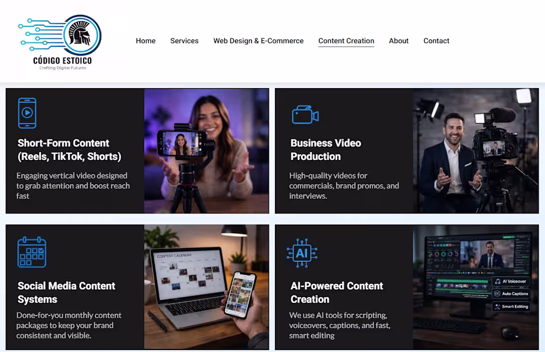 Cover image for :Modern Website Design for Content