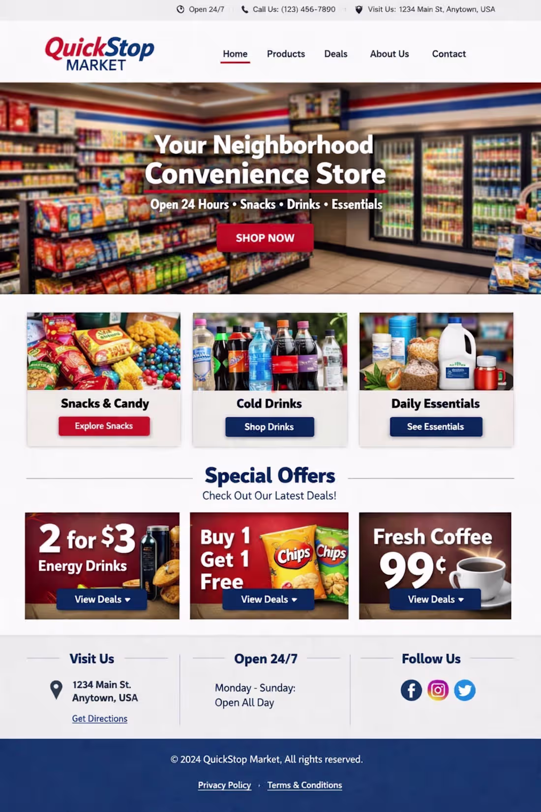 Cover image for Convenience Store Website Concept (Squarespace