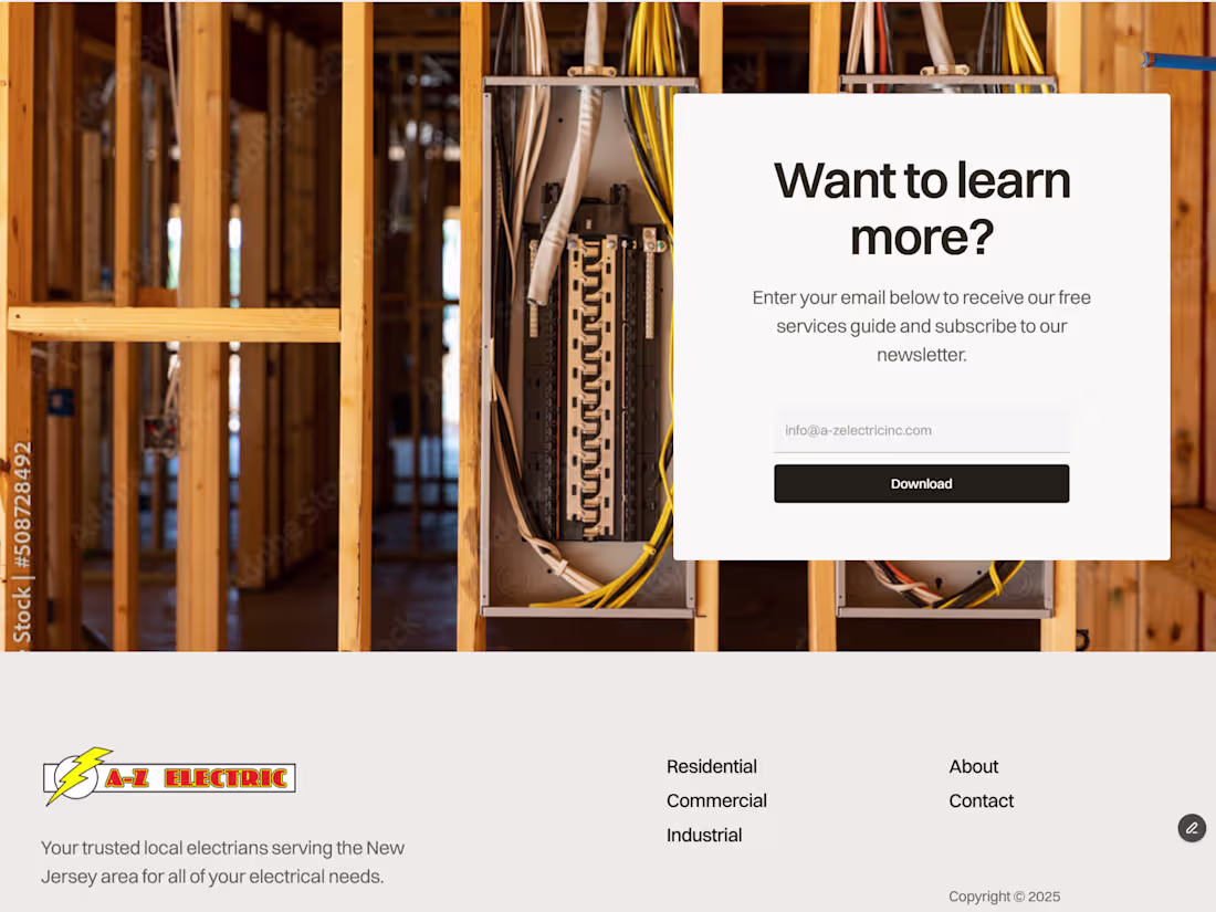 Cover image for A-Z Electric Website Redesign