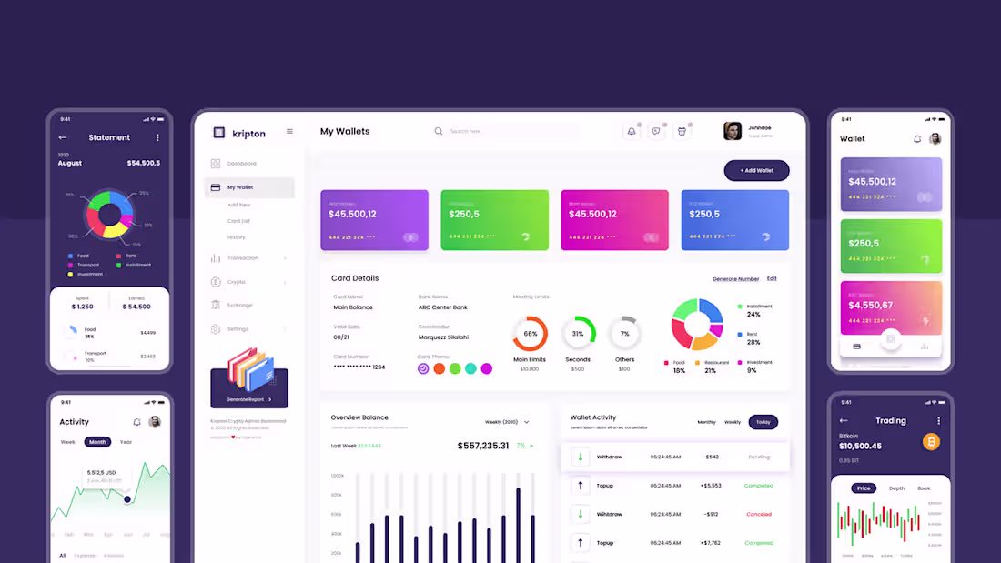 Cover image for Crypto Wallet iOS App & Web App Design