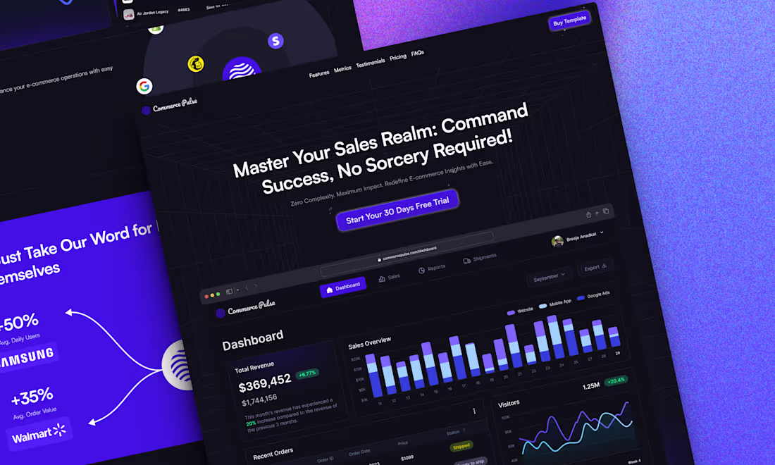 Cover image for Designed Commerce Pulse, an analytics