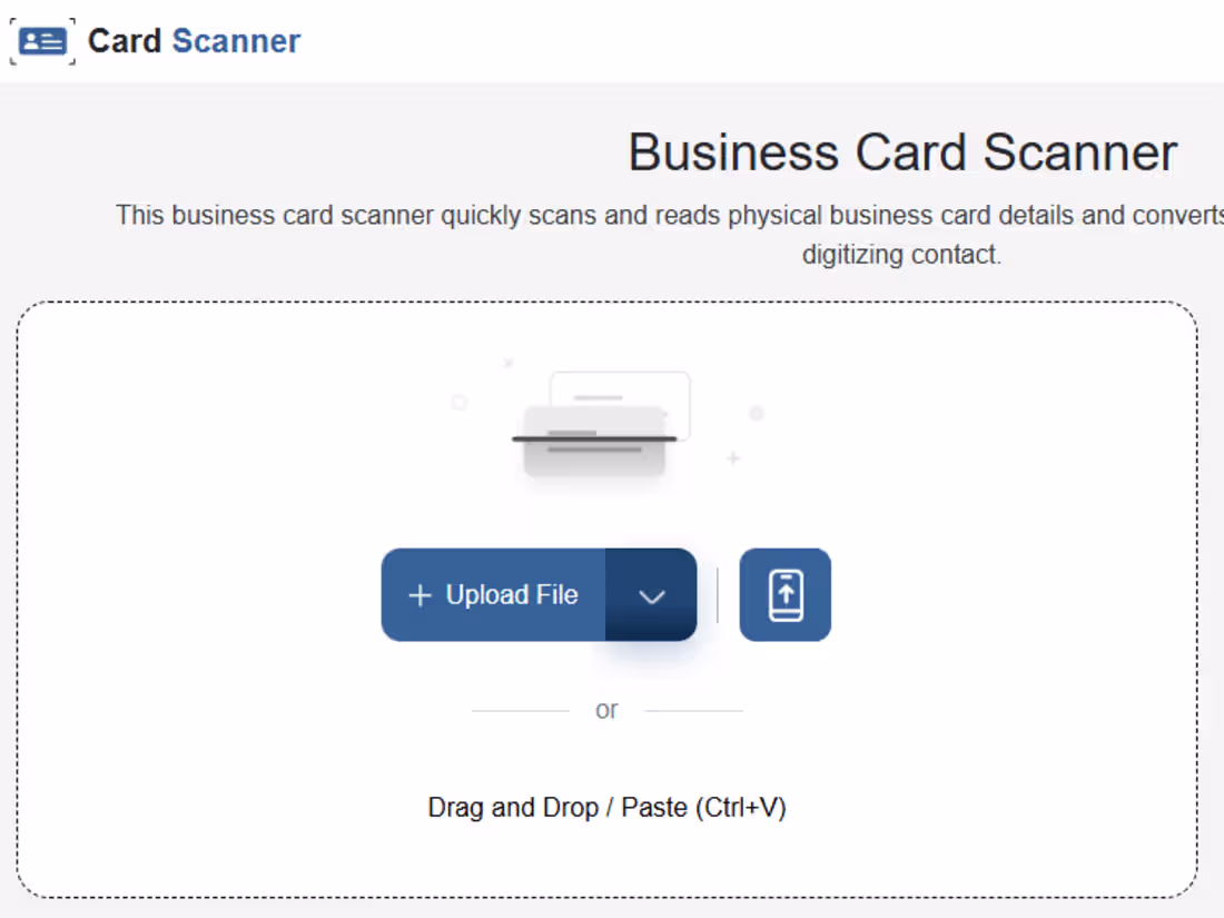Cover image for Business Card Scanner - OCR Card Organizer & Reader Online
