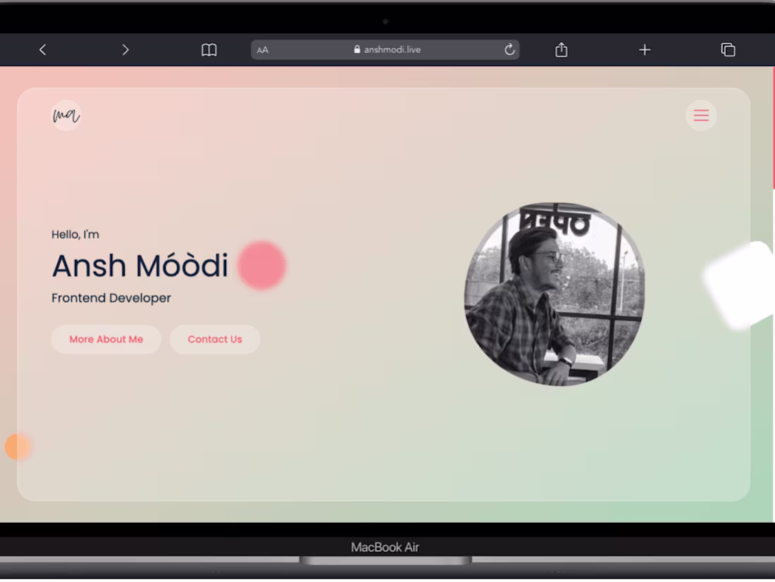 Cover image for Ansh Modi, Forntend Developer