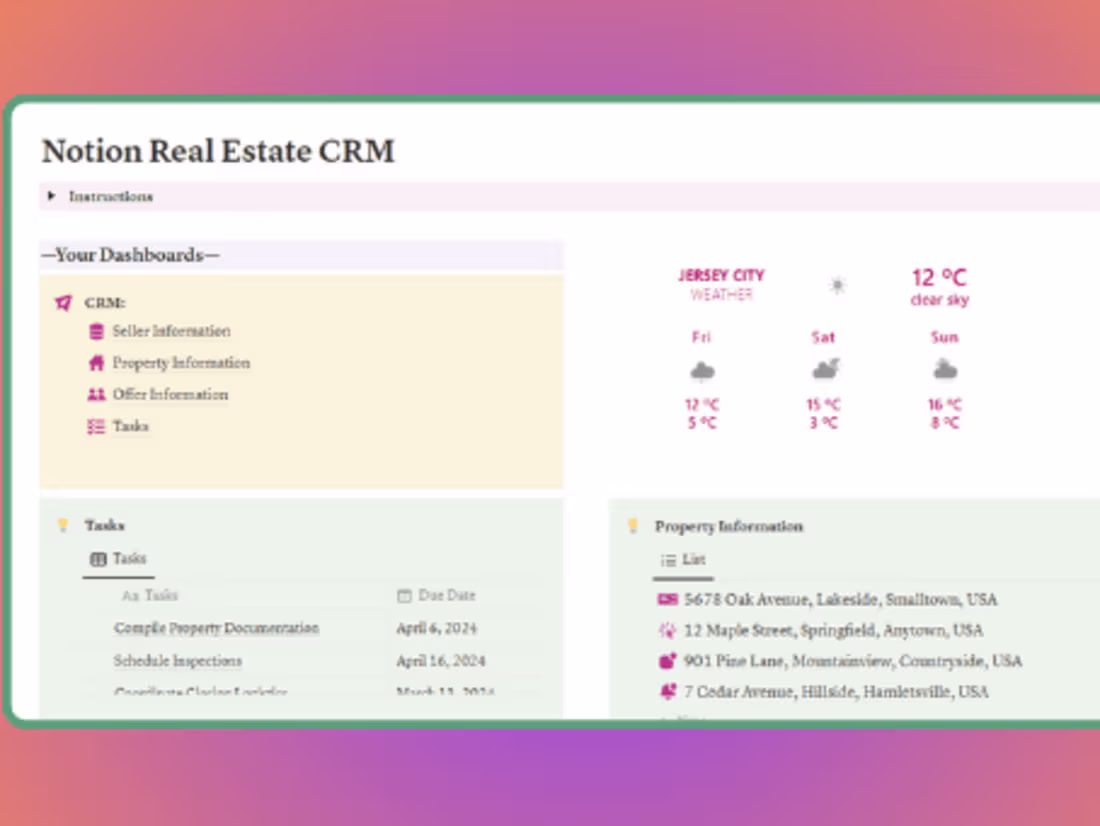 Cover image for Notion Real Estate CRM 🏠