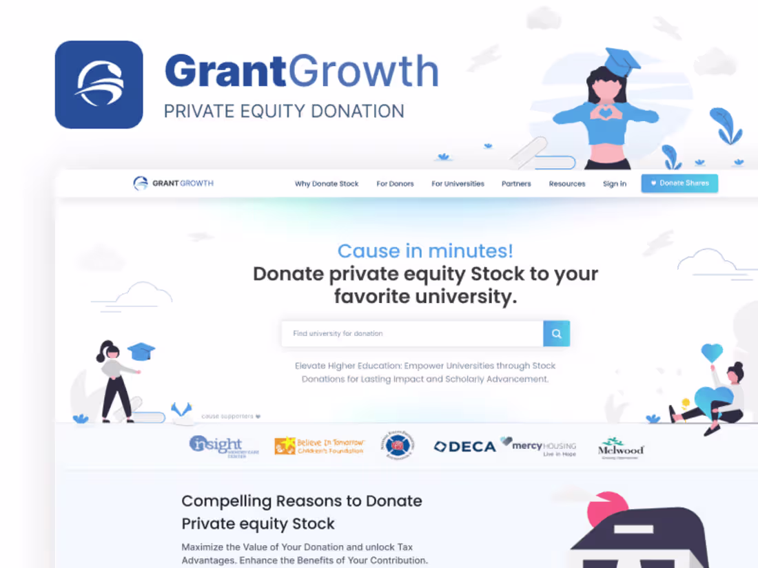 Cover image for GrantGrowth • Stock Donation Platform