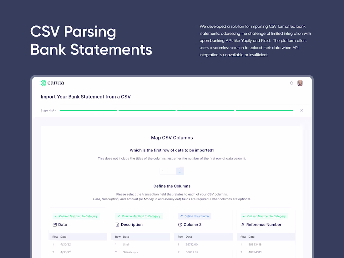 Cover image for CSV Parsing Bank Statements on Behance