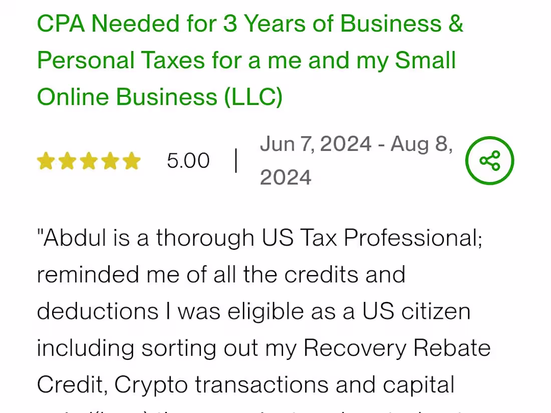 Cover image for CPA Needed for 3 Years of Business & Personal Taxes