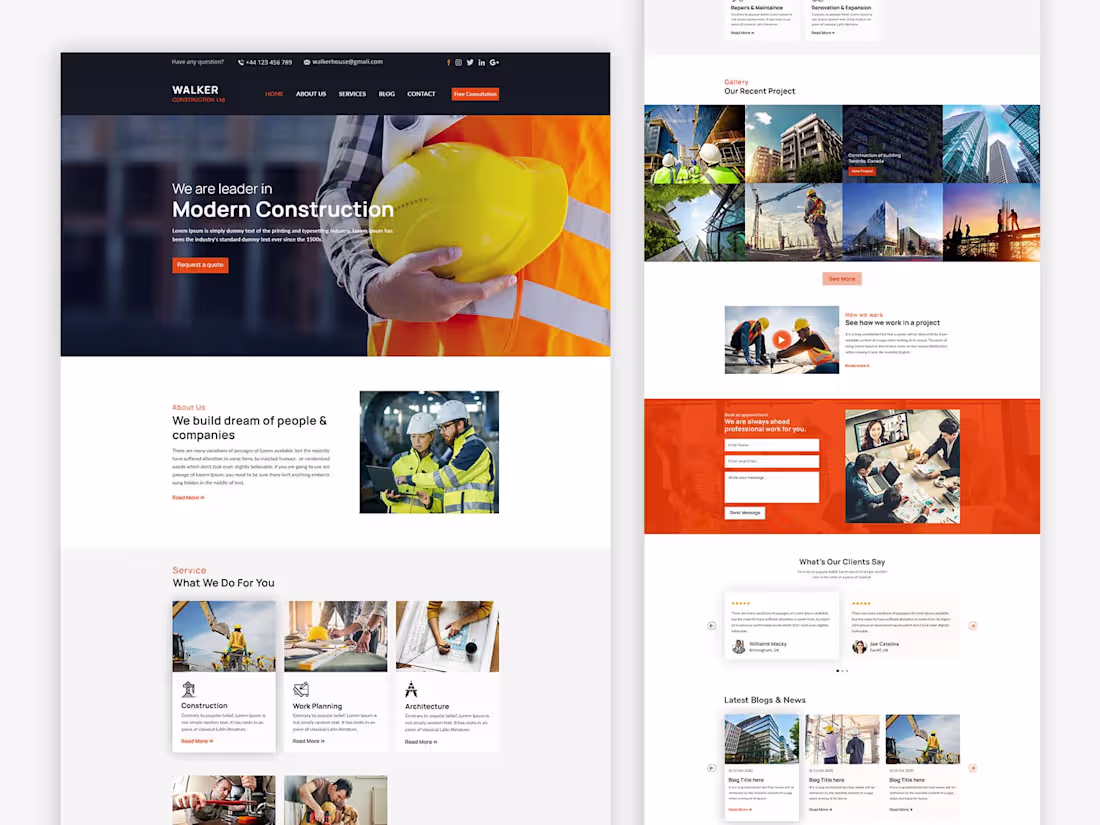 Cover image for Professional Construction Website Design