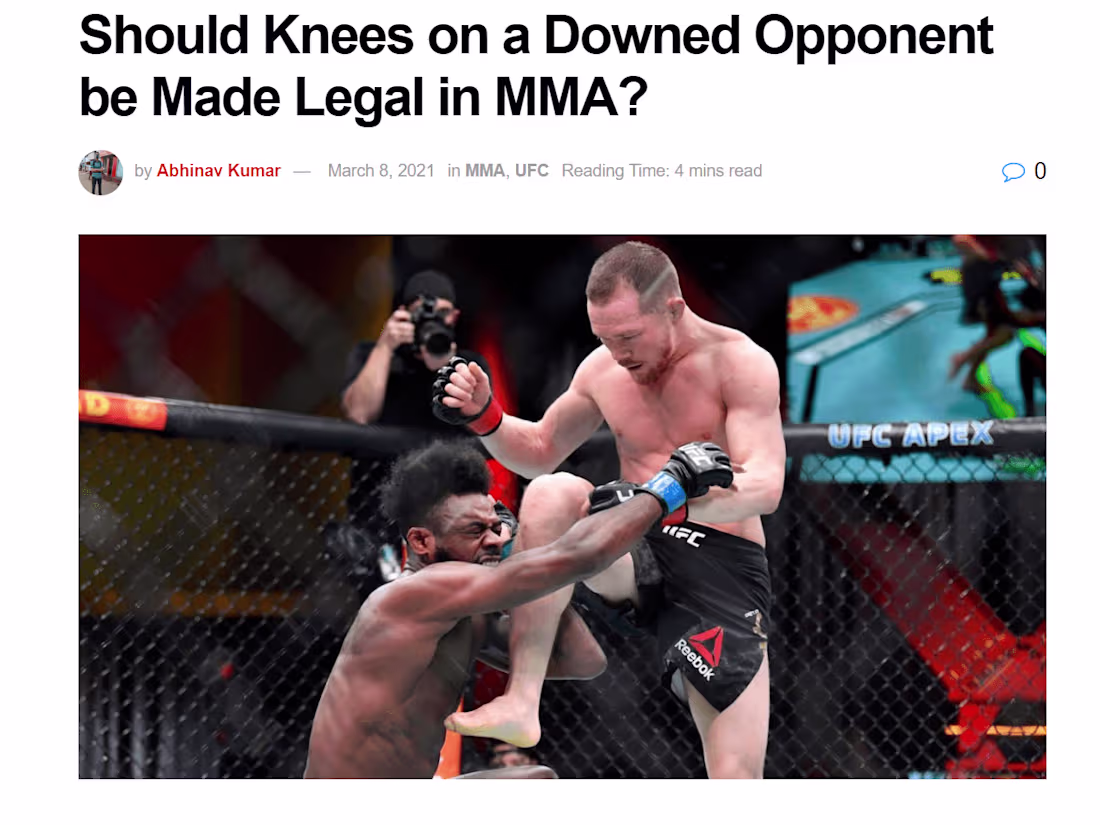 Cover image for Should Knees on a Downed Opponent be Made Legal in MMA? - Sport…