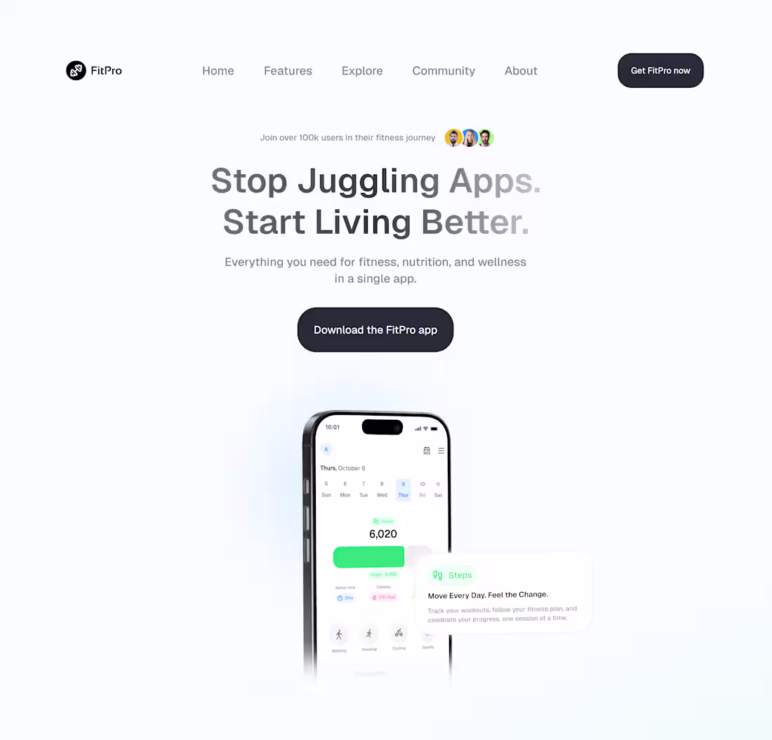 Cover image for FitPro fitness app