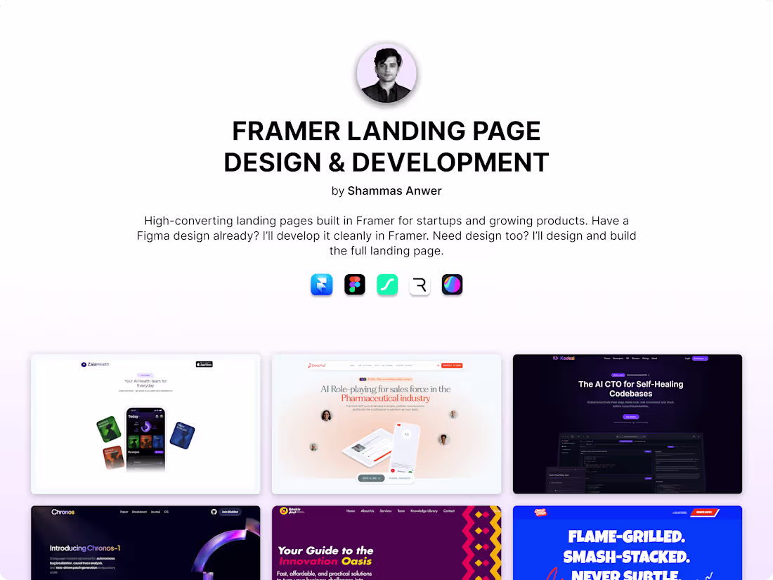 Cover image for Framer Landing Page Design & Development