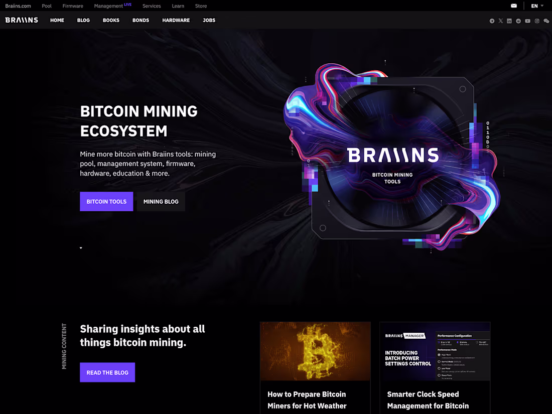 Cover image for Braiins.com - Website Rebuild