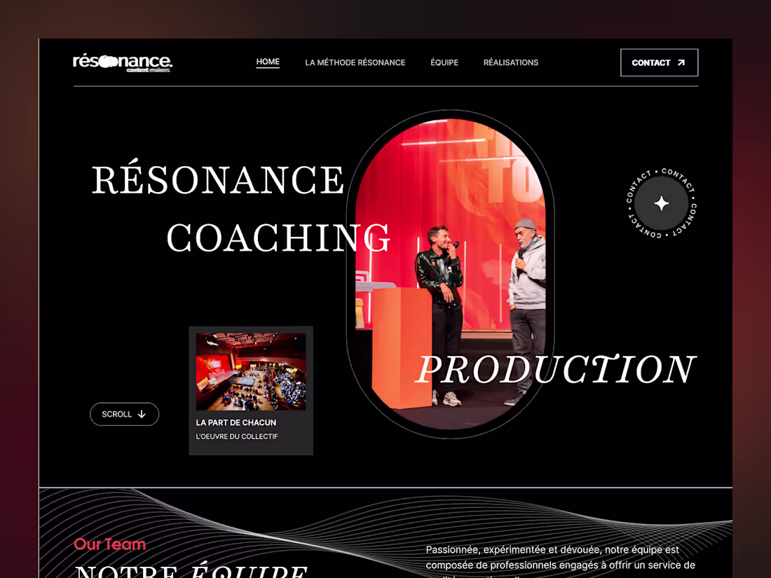 Cover image for Résonance – Coaching & Event Production Website