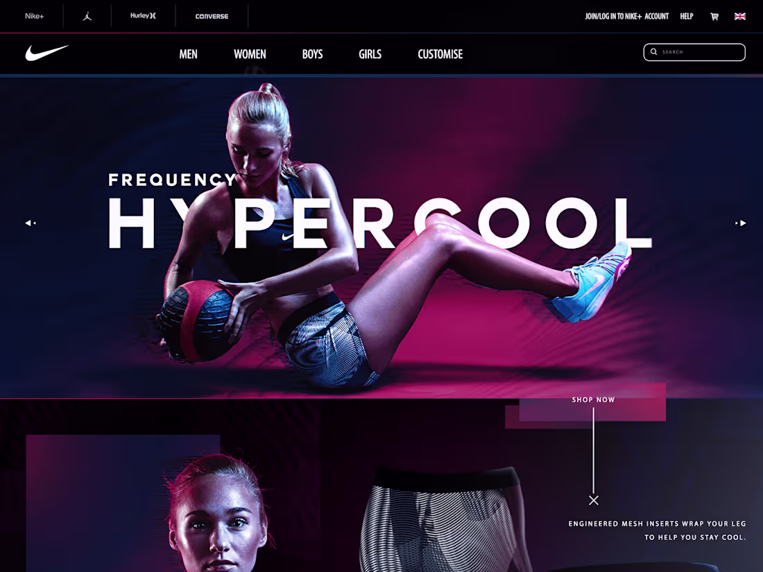 Cover image for Nike Hypercool Landing Page