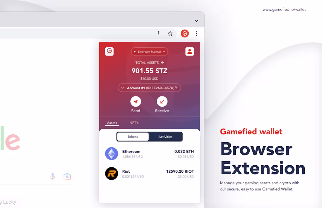 Cover image for Gamefied - Crypto Wallet Browser Extension on Behance