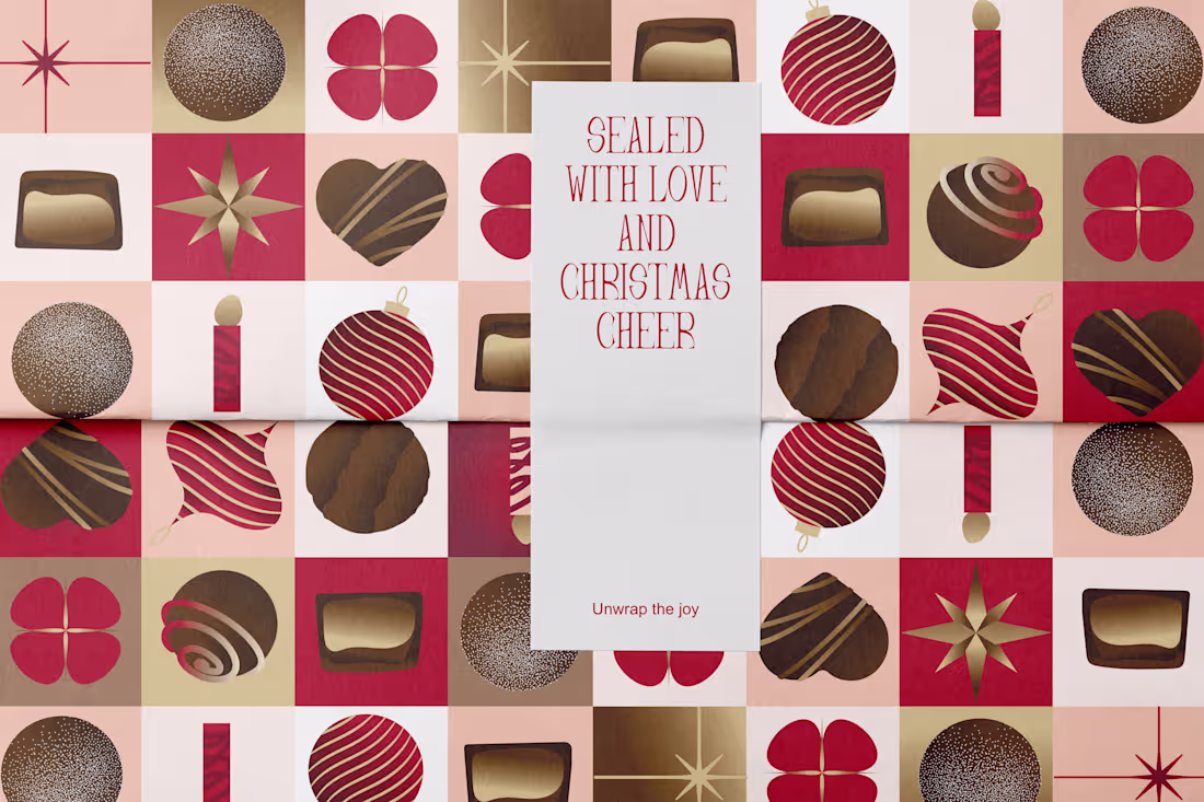 Cover image for Illustrated Christmas Pattern – Designed to Wrap Gifts in Joy 
