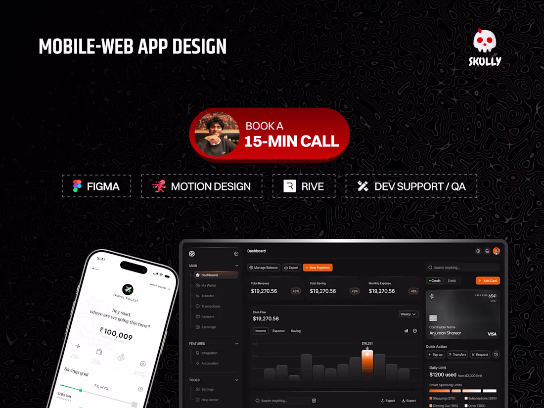 Cover image for Product Design | Motion Design with development support/QA