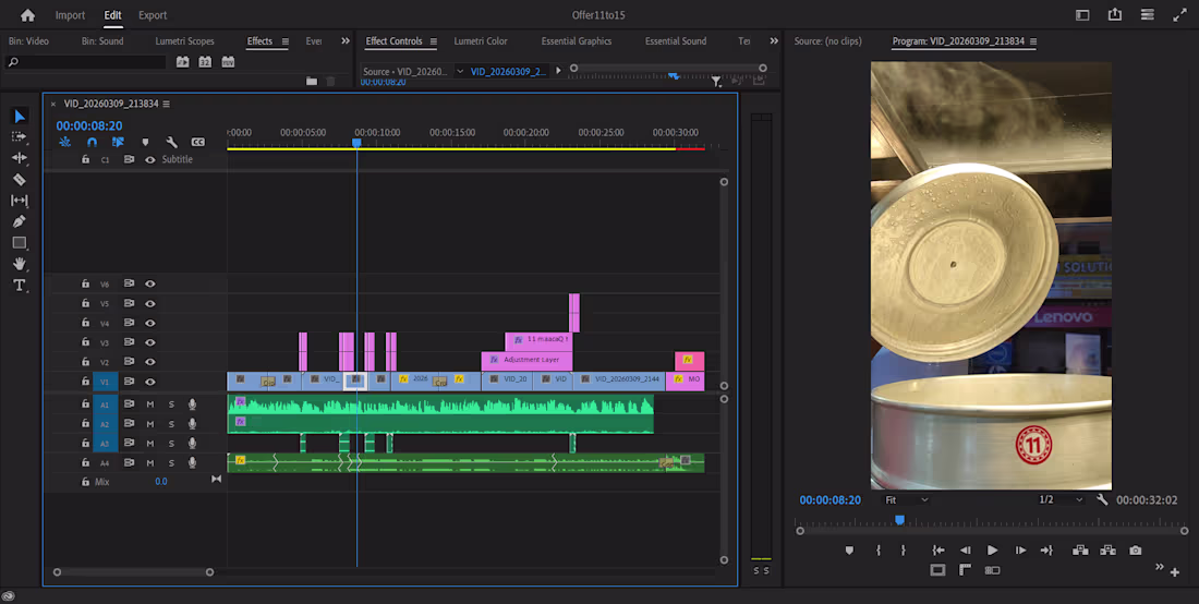 Cover image for You’ve arranged multiple clips on