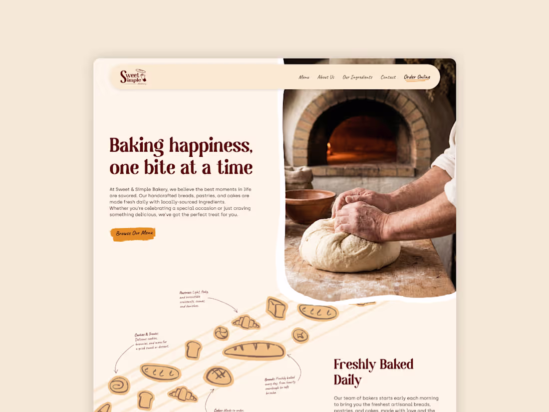 Cover image for Sweet & Simple Bakery Website Design