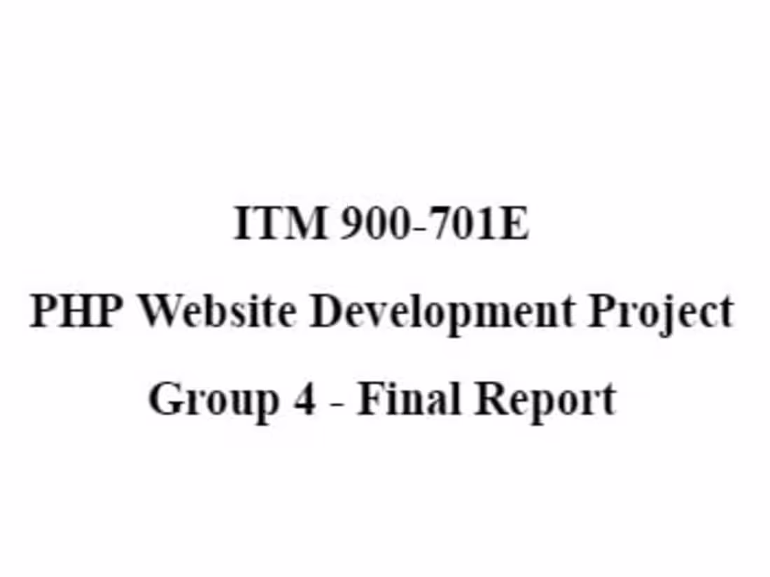 Cover image for PHP Website Development Project 