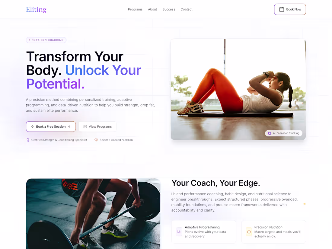 Cover image for Eliting - Transform Your Body. Unlock Your Potential.