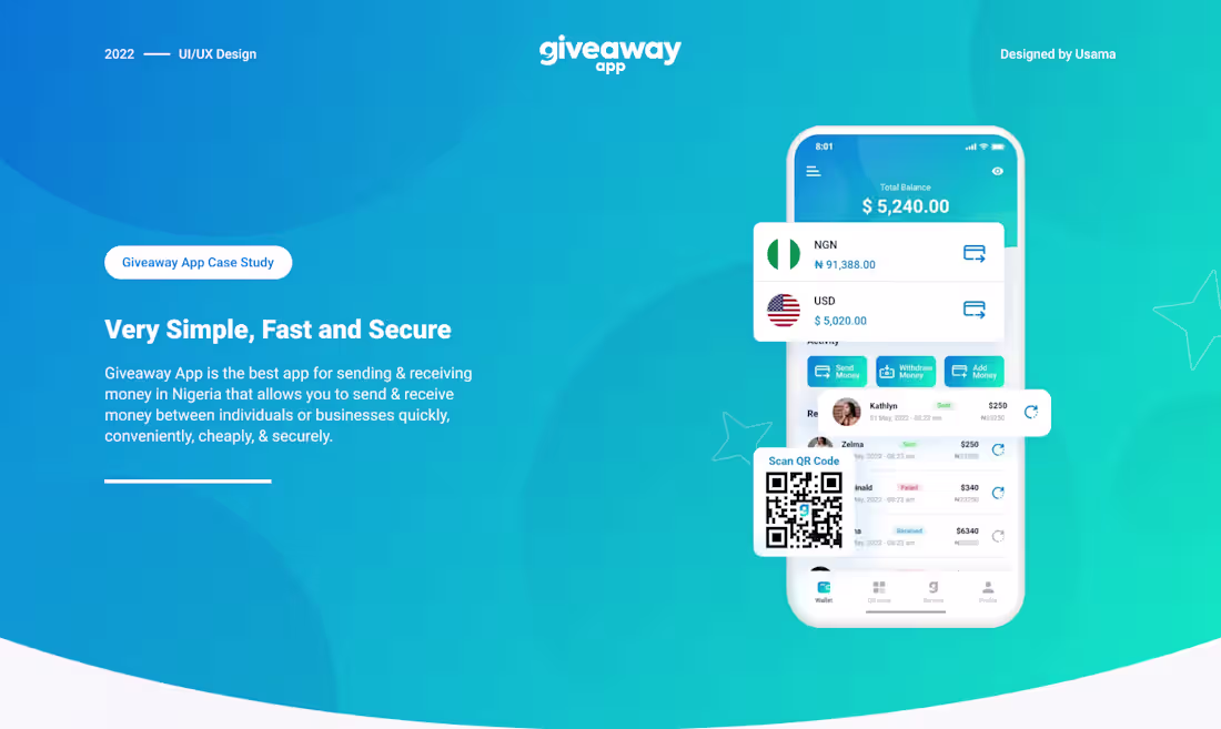 Cover image for Giveaway App | Online Payment Mobile App | UI/UX Design on Beha…