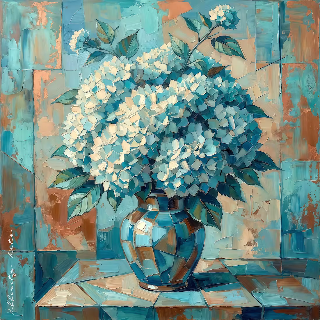 Cover image for "Blue Hydrangeas" — Painterly Botanicals