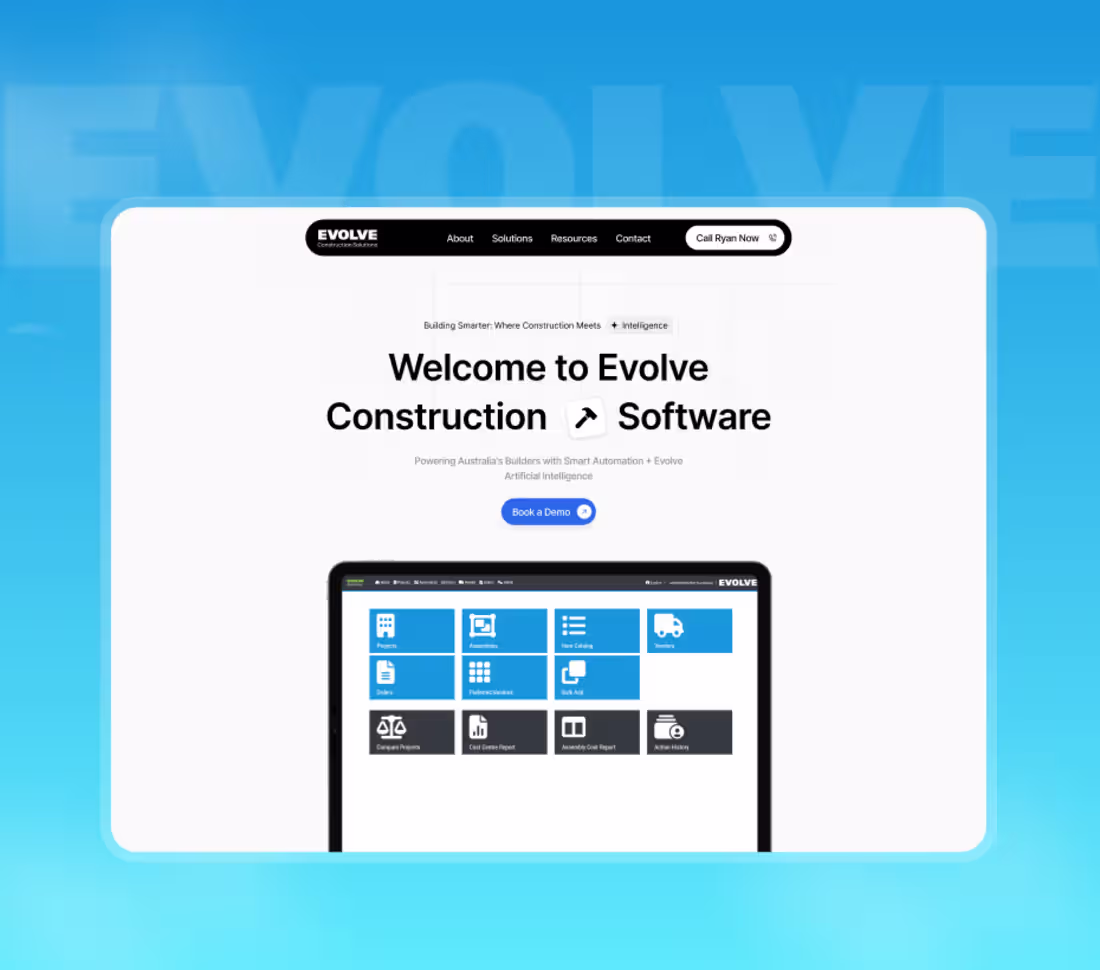 Cover image for Evolve Construction – Figma Design & Webflow Development