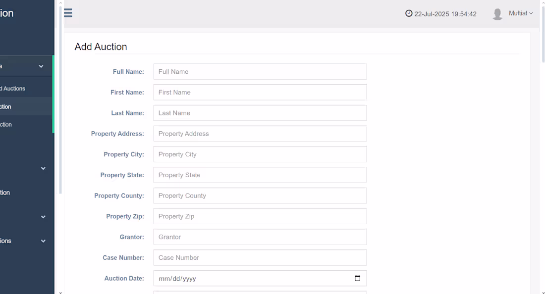 Cover image for Managed data entry for foreclosure