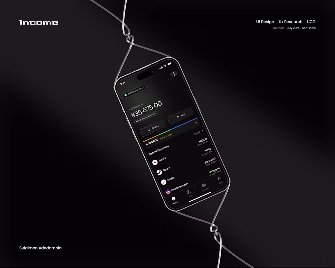 Cover image for Income | A fintech solution