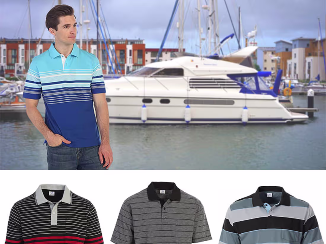 Cover image for Short Sleeve Striped Polo Shirts for Men