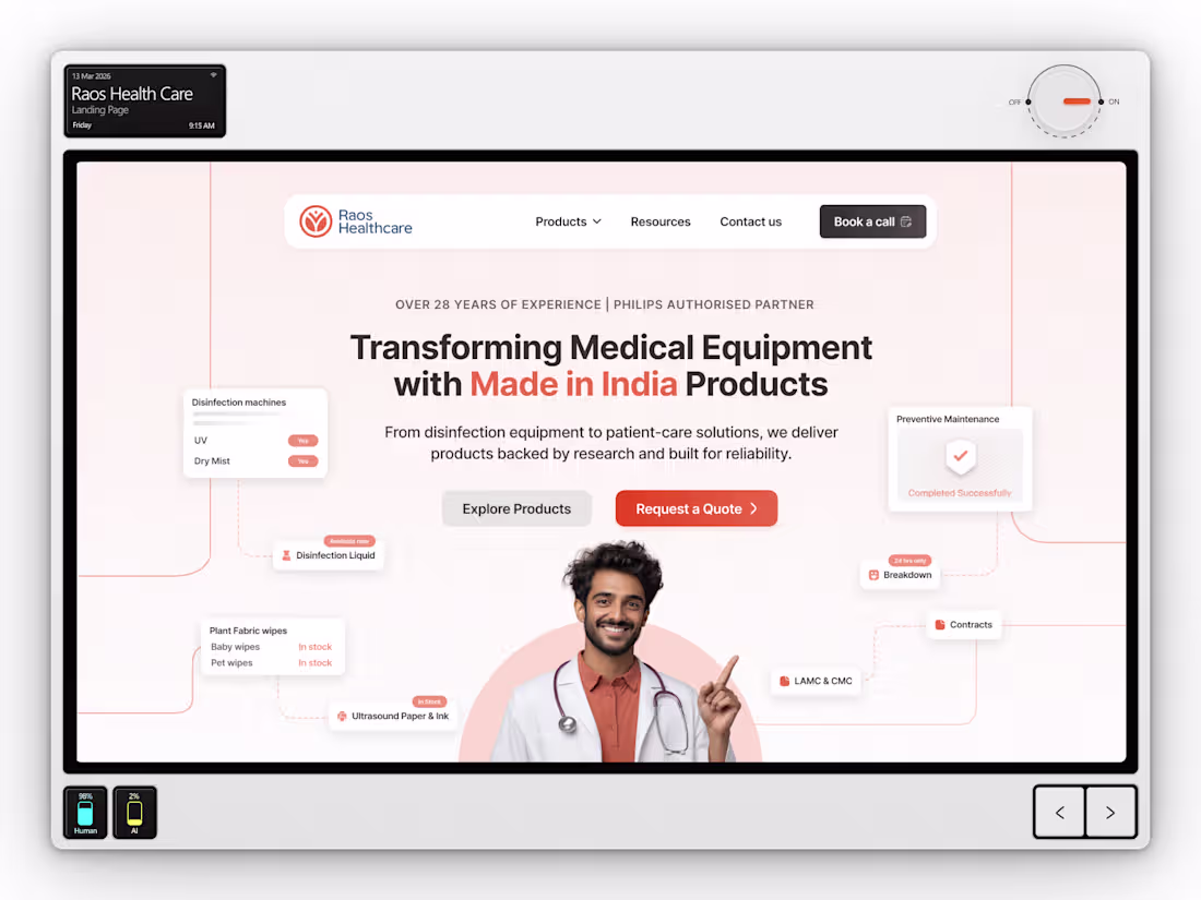 Cover image for Raos Health Care Landing Page