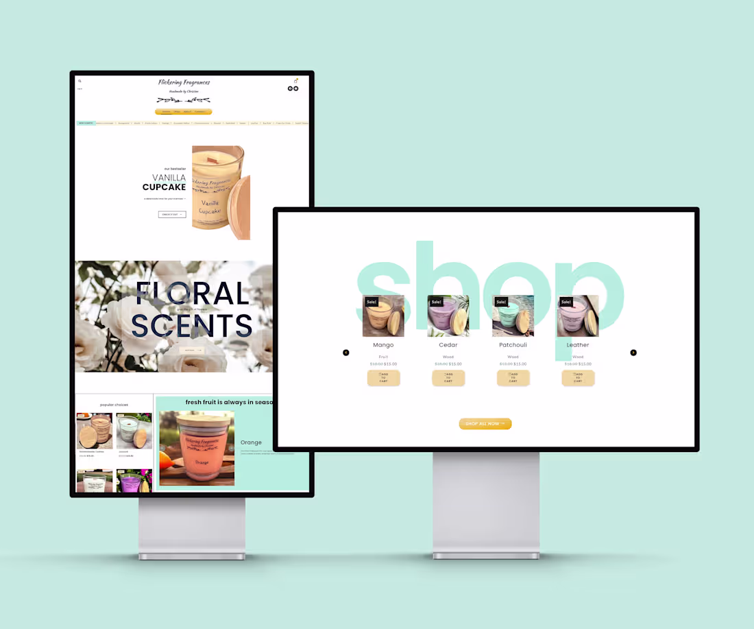 Cover image for Flickering Fragrances Website