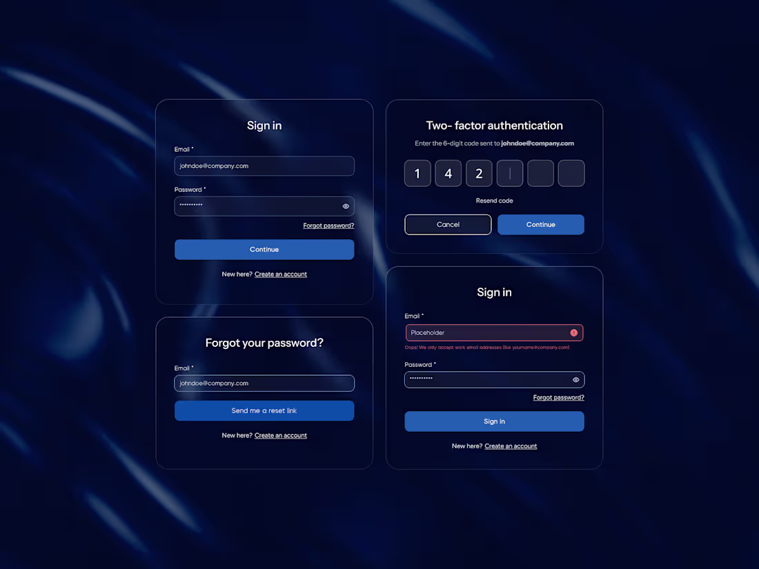 Cover image for Login and 2FA components